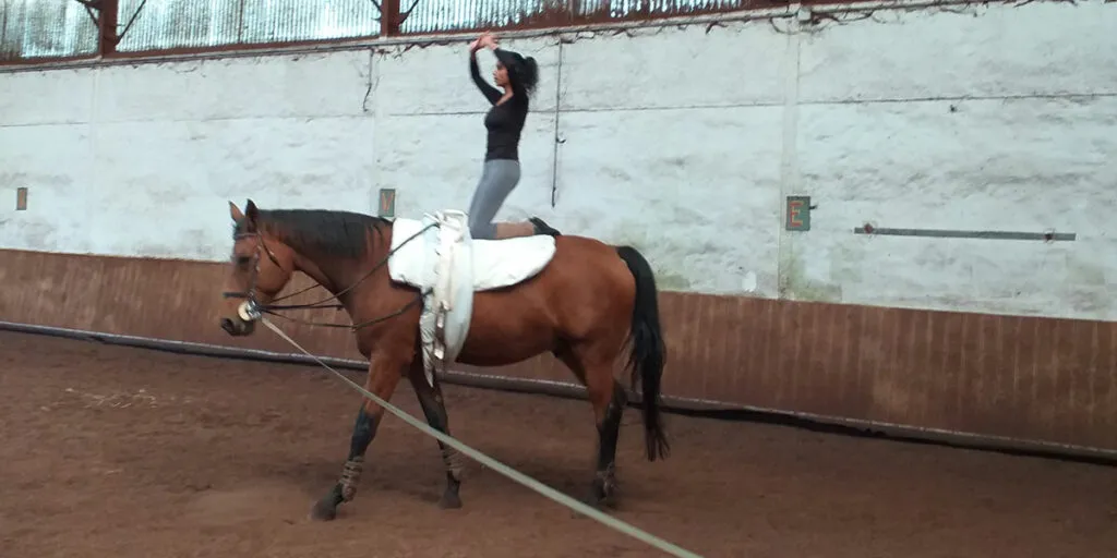 Figure libre de voltige à cheval