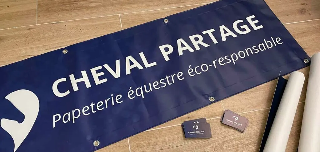 La bannière de Cheval Partage pour le salon Cheval Passion _